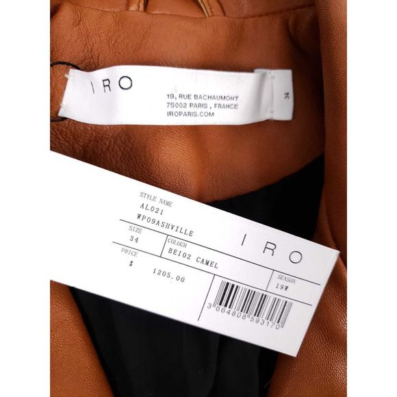 IRO Ashville Leather Moto Biker Buckle Crop Jacket - Picture 8 of 8